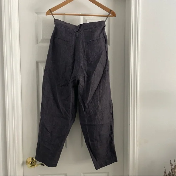 7115 by SZEKI Pleated Linen Trousers - Picture 2 of 4